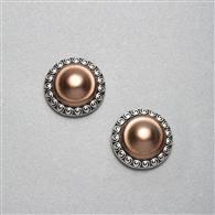 Bronze Clip On Button Earring