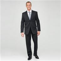 Charcoal Flat Front Athletic Fit Shadow Striped Wool Suit