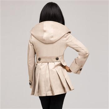 Hooded Trench Coat, Flax, large image number 1