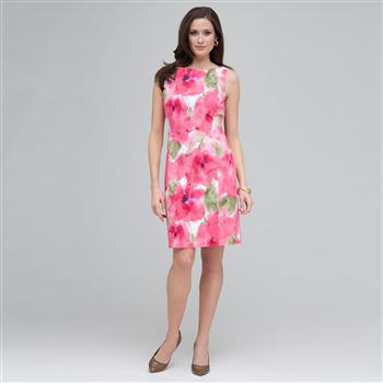 Floral Sheath Dress., Pink Gem Combo, large image number 0