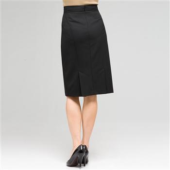 Slim Skirt With Back Kick Pleats, Black, large image number 1