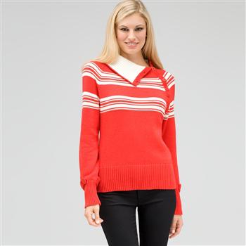 Long Sleeve Raglan Button Out Turtle Neck, Fire Red Multi, large image number 0